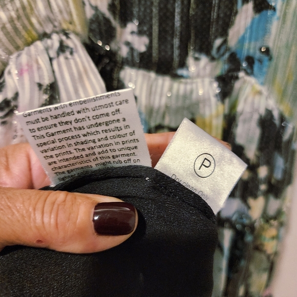 ROCOCO SAND SILK FLORAL TIERED MINI DRESS ADJUSTABLE STRAPS WOMENS MEDIUM - Picture 6 of 16